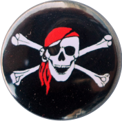 badge skull red black